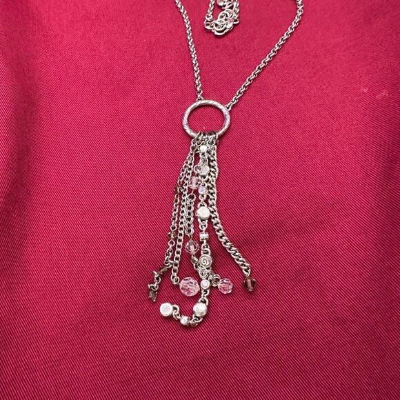 VTG Brighton Infinity Necklace Circle Medallion Chain Tassel Necklace - Picture 5 of 8